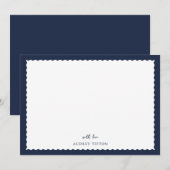 Navy Blue Frame Flat Note Card ノートカード (正面/裏面)