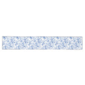 Navy Blue French Toile Roses Floral Table Runner ロングテーブルランナー (横)