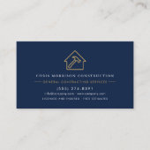 Navy Blue General Contractor QR Code 名刺 (正面)