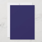 Navy Blue Geometric Floral Wedding Invitation 招待状 (裏面)