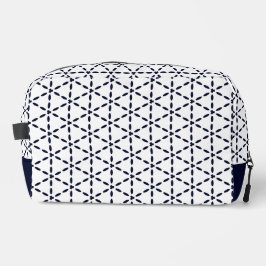 Navy Blue Geometric Pattern on White ドップキット