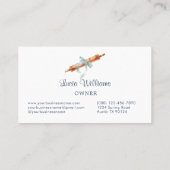 Navy Blue Gingham Coquette Bow Utensils Bakery 名刺 (裏面)