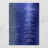 Navy Blue Glam Glitter Script Wedding メニュー (正面)