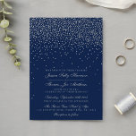 Navy Blue & Glam Silver Confetti Wedding 招待状<br><div class="desc">The navy blue & glam silver confetti wedding collection is perfect for any couple planning a romantic wedding celebration. The design features a chic navy blue background with glam gold confetti which is truly stunning and perfect for any special event. The wording incorporates the same silver color of the design...</div>