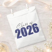 Navy Blue Glitter Class of 2026 フェイバーバッグ (クリップ留めされた状態)