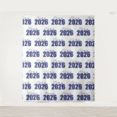 Navy Blue Glitter Class of 2026 Photo Backdrop タペストリー (正面)