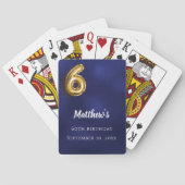 Navy blue gold 60th photo birthday party トランプ (裏面)