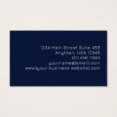 Navy Blue Gold Abstract Monogram Business Card (裏面)