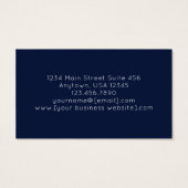 Navy Blue Gold Abstract Monogram Business Card (裏面)