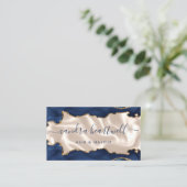 Navy Blue Gold Agate Ivory Luxury Stylist 名刺 (スタンド正面)