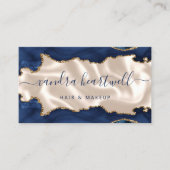 Navy Blue Gold Agate Ivory Luxury Stylist 名刺 (正面)