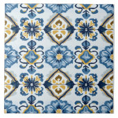 Navy Blue, Gold and Blue Ceramic Tile タイル (正面)