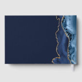 Navy Blue Gold Bat Mitzvah Party Personalized ゲストブック (裏面)