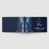 Navy Blue Gold Bat Mitzvah Party Personalized ゲストブック (全面)