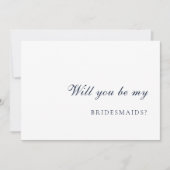 Navy Blue & Gold Bridesmaid Proposal Card 招待状 (正面)