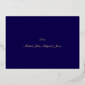 Navy Blue Gold Christmas Card 箔シーズンカード (裏面)