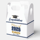 Navy Blue Gold Class of 2026 Graduation Party フェイバーボックス (オープン)