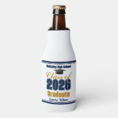 Navy Blue Gold Class of 2026 Graduation Party ボトルクーラー (ボトル正面)
