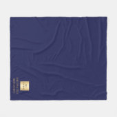 Navy blue gold corporate logo luxury company フリースブランケット (正面(横))