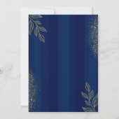 Navy Blue Gold Elegant Wedding Invitation 招待状 (裏面)