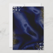 Navy Blue Gold Elegant Wedding Invitation 招待状 (裏面)