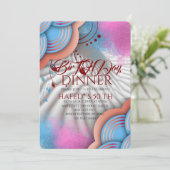 Navy Blue Gold FloraL  Invitation Template Blue Bo 招待状 (スタンド正面)