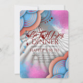 Navy Blue Gold FloraL  Invitation Template Blue Bo 招待状 (正面)