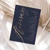 Navy Blue Gold Foil Birthday Weekend Itinerary Inv 招待状