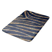 Navy Blue Gold Glitter Wave Luxurious Sparkling バスマット (アングル)