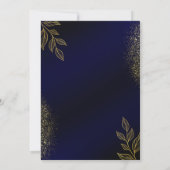 Navy Blue Gold Luxury Wedding Invitation 招待状 (裏面)