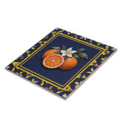 Navy Blue & Gold Oranges Mediterranean Fruit タイル (側面)