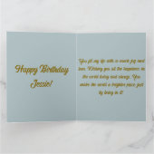 Navy Blue & Gold Royal Crown Happy Birthday カード (内部)