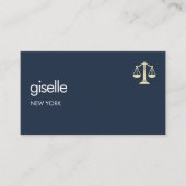 Navy Blue Gold Scales of Justice Attorney at Law 名刺 (正面)