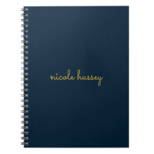 Navy Blue Gold Script  | Stylish Monogram Modern