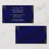 Navy Blue Gold Wedding Details Enclosure Card エンクロージャーカード (正面/裏面)