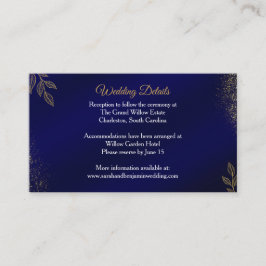 Navy Blue Gold Wedding Details Enclosure Card エンクロージャーカード