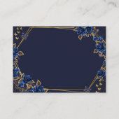 Navy Blue Golden Tiara Roses Quinceañera エンクロージャーカード (裏面)