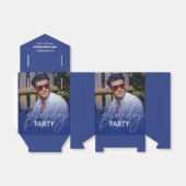 Navy Blue Gradient Photo Birthday フェイバーボックス (折り畳みなし)