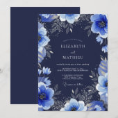Navy Blue Grand Winter Wedding 招待状 (正面/裏面)