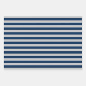 Navy Blue Gray Patterned Wrapping Paper Sheets ラッピングペーパーシート (正面3)