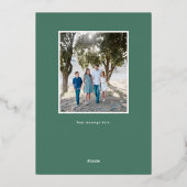 Navy Blue Greenery Wreath Merry Christmas 箔シーズンカード (裏面)