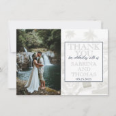 Navy Blue Hawaiiの写真結婚ありがとう サンキューカード (正面)