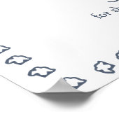 Navy Blue Heirloom Crest Monogram Wedding Welcome  ポスター (角)