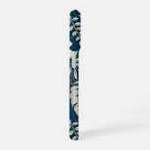Navy Blue Hibiscus Monstera Tropical Botanical iPhone 16ケース (右側面)