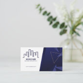 Navy Blue House Logo and White, Real Estate Agent 名刺 (スタンド正面)