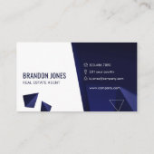 Navy Blue House Logo and White, Real Estate Agent 名刺 (裏面)