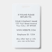 Navy Blue ID Card | Custom Logo Employee Photo バッジ (裏面)