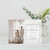 Navy Blue Indiaの写真結婚ありがとう サンキューカード (スタンド正面)