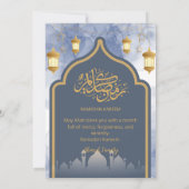 Navy Blue Ink & Gold Frame Iftar Invitation 招待状 (裏面)