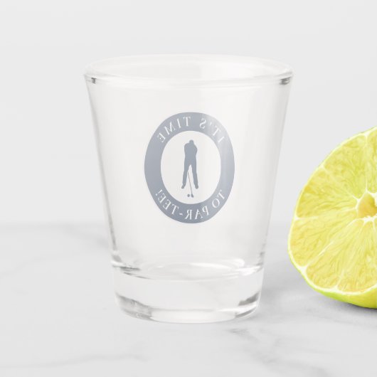 Navy Blue Its Time to Par Tee Funny Golfer ショットグラス (裏面)